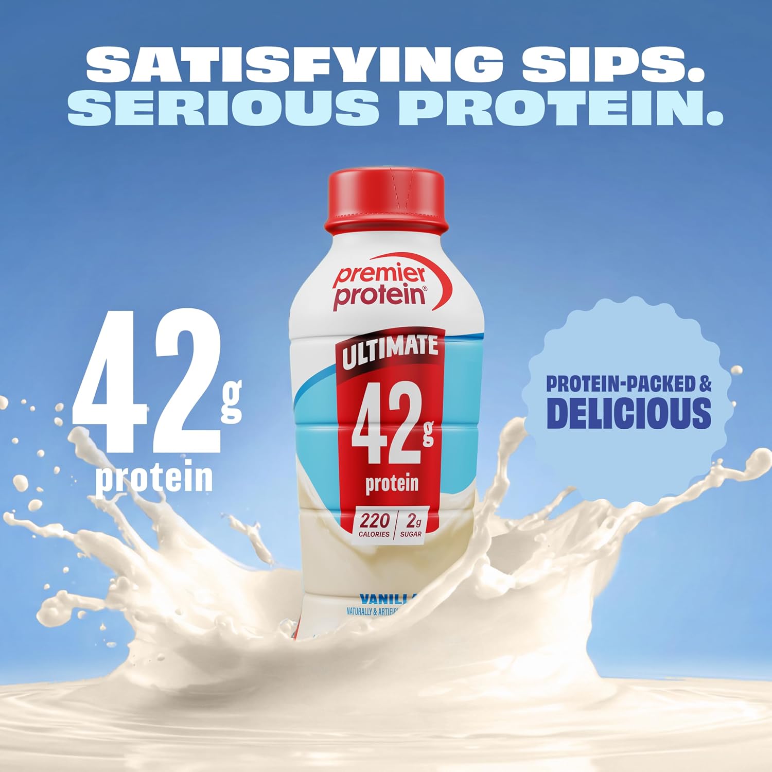 Premier Protein ULTIMATE 42g High Protein Shake, Vanilla, 12 Pack