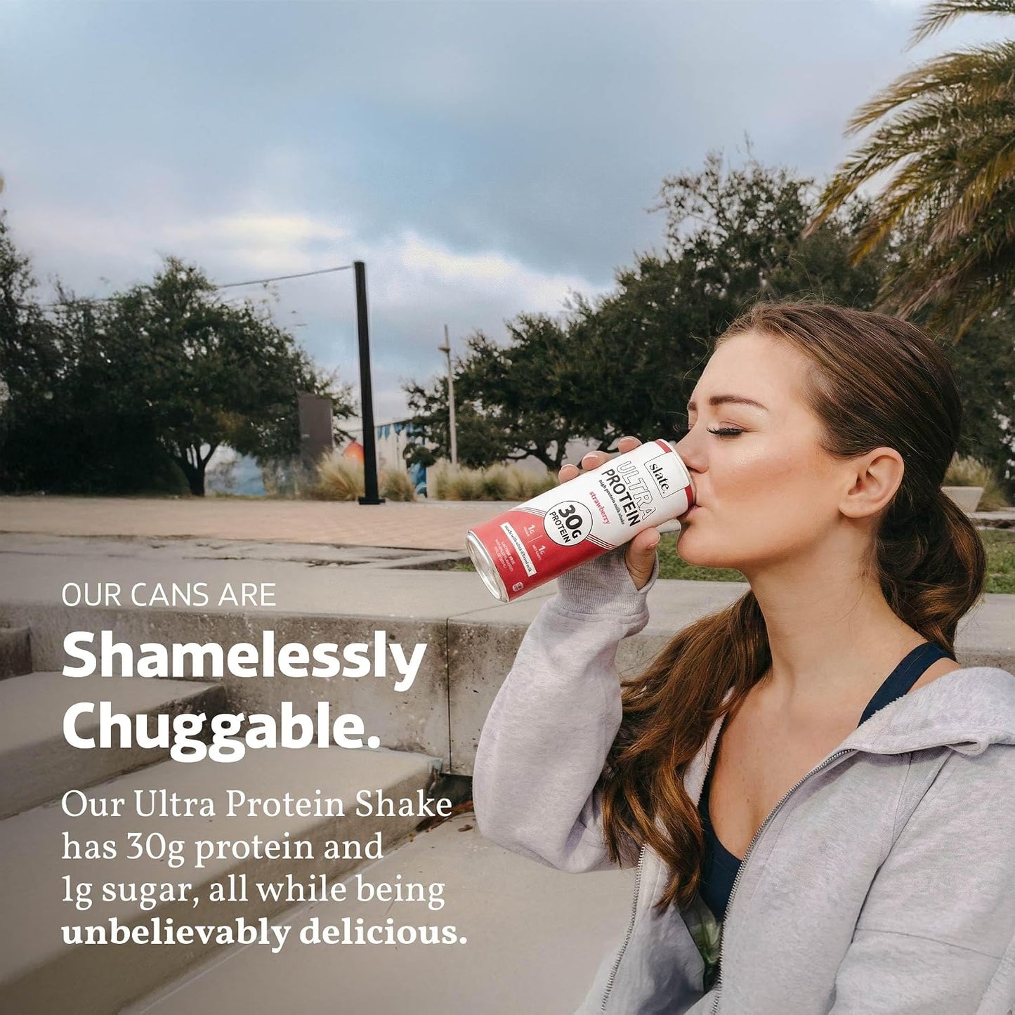 Slate Milk Ultra High Protein Milk Shake (Neapolitan Pack) Chocolate, Vanilla, & Strawberry - 30g Protein, 1g Sugar, 130 Calories, 1-2g Net Carbs - No Added Sugar - Lactose Free - 11 fl oz, 12 Cans