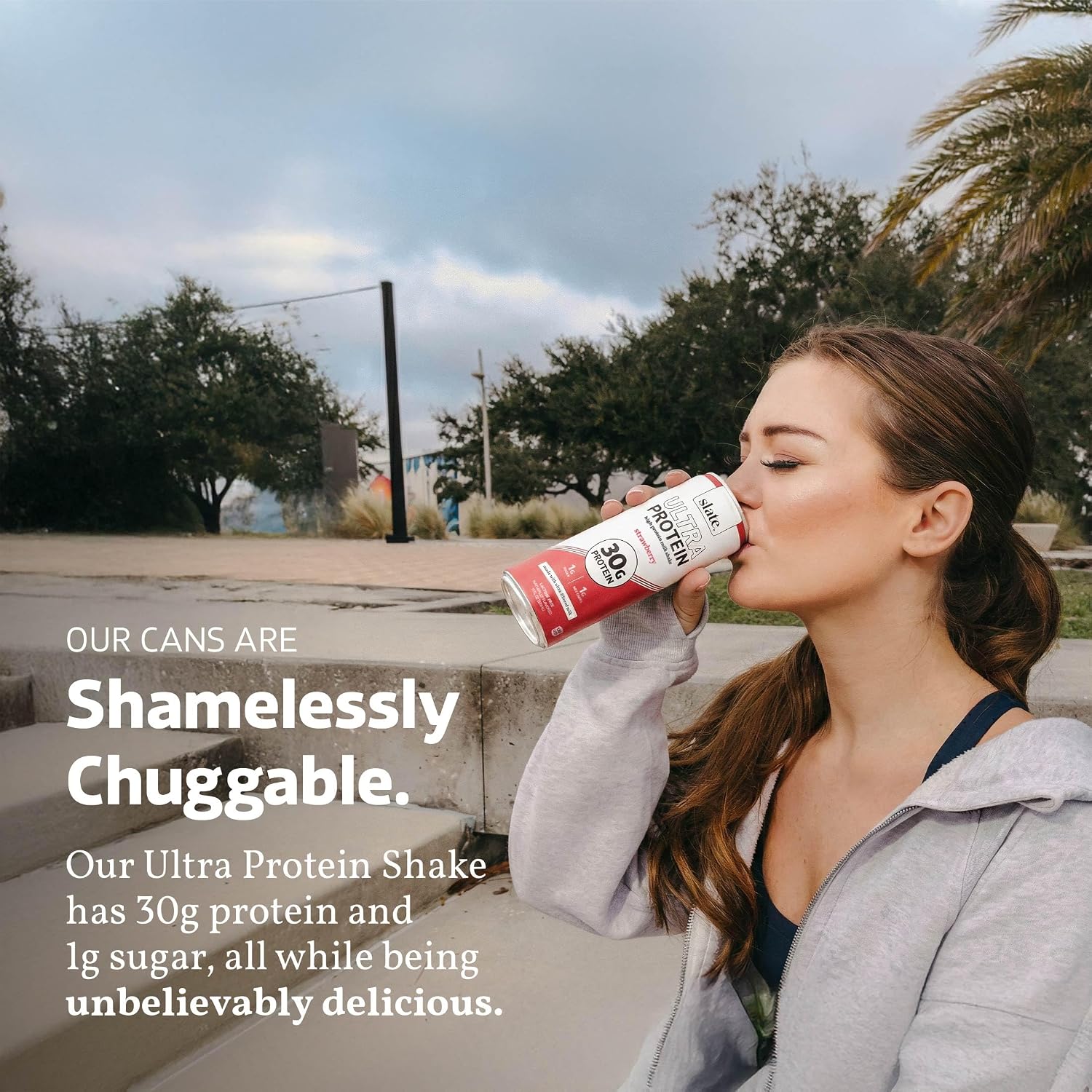 Slate Milk Ultra High Protein Milk Shake (Neapolitan Pack) Chocolate, Vanilla, & Strawberry - 30g Protein, 1g Sugar, 130 Calories, 1-2g Net Carbs - No Added Sugar - Lactose Free - 11 fl oz, 12 Cans