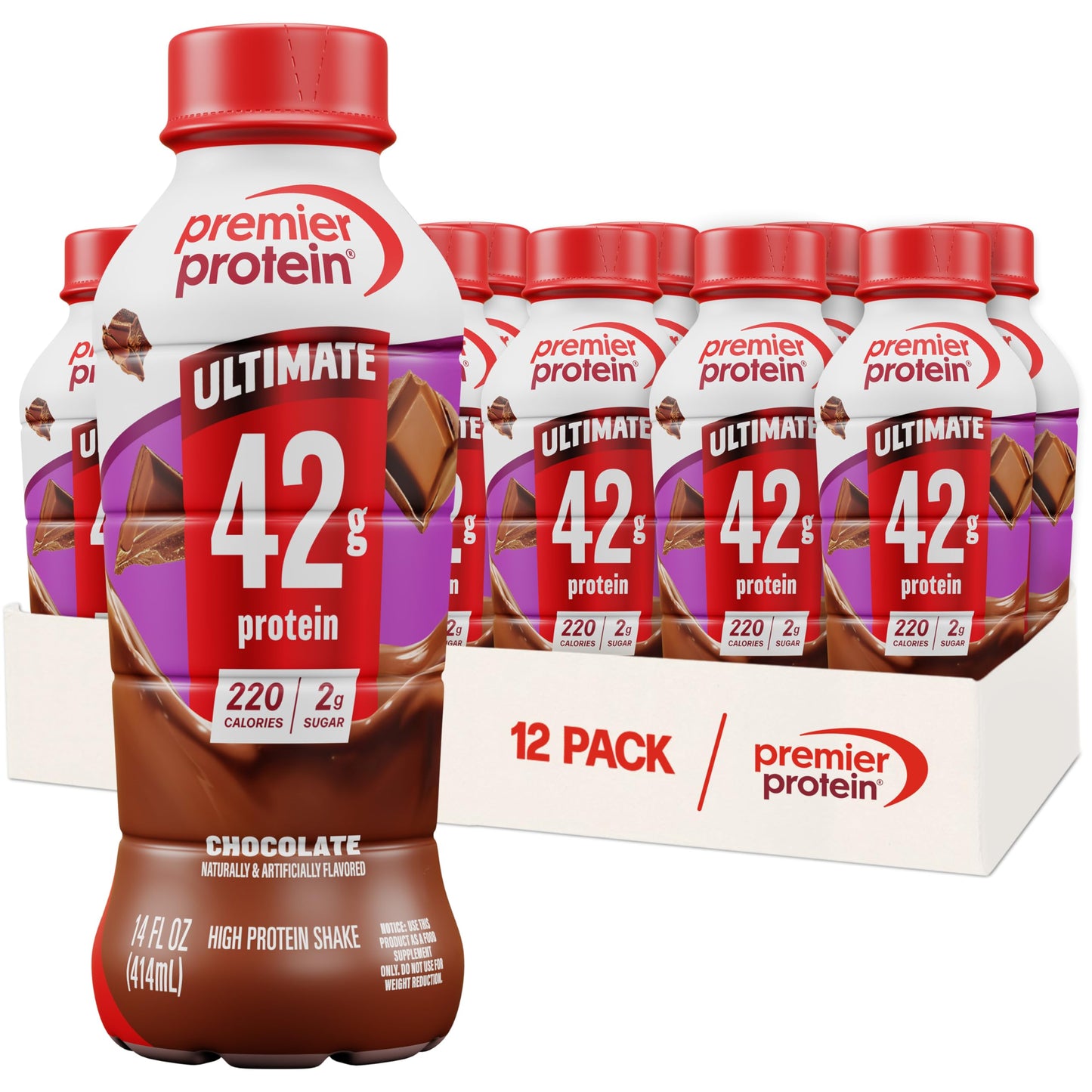 Premier Protein ULTIMATE 42g High Protein Shake, Vanilla, 12 Pack