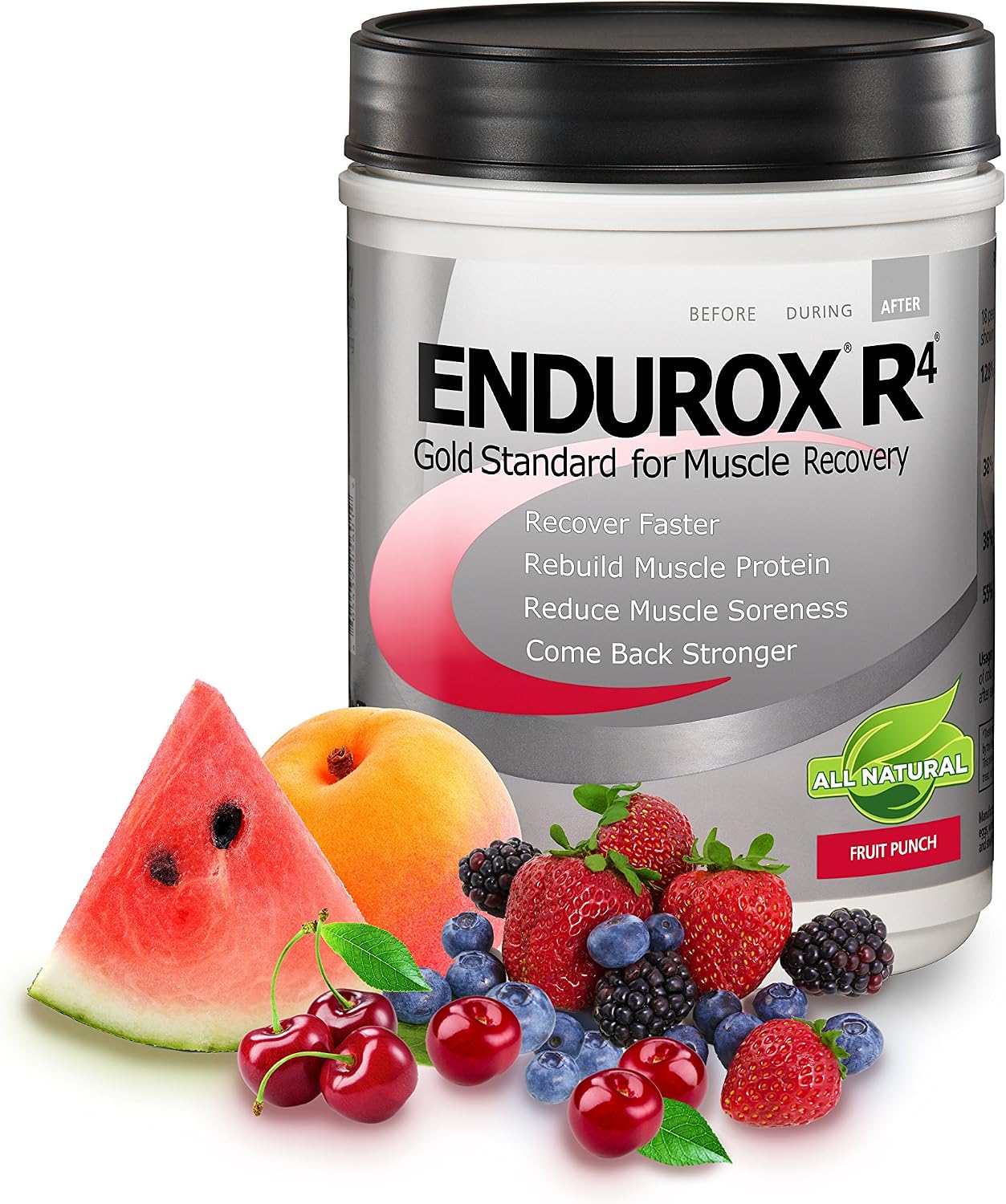 Endurox PacificHealth R4 Recovery Drink Mix, Fruit Punch, 14 Servings | 4 to 1 Carb Protein Ratio Powder with Electrolytes, Glutamine & Antioxidants, Muscle Recovery & Hydration Beverage, Sports
